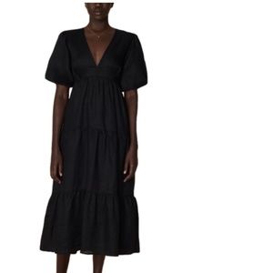 NWT Faithful The Brand Black Aberdeen Midi Dress US 6